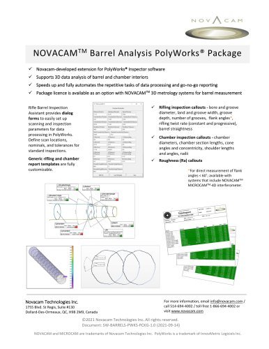 NOVACAM Barrel Analysis PolyWorks® Package