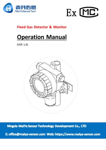 MaiYa fixed gas detector MST F100 manual