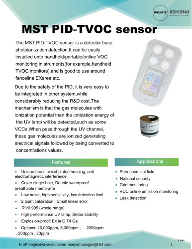 MaiYa gas sensor MST PID-TVOC sensor