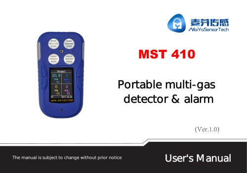 MaiYa portable multi gas detector MST41O manual