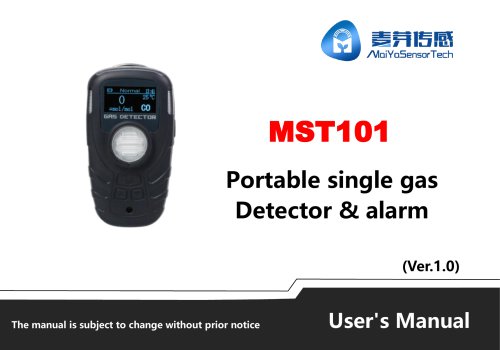 MaiYa portable single gas detector MST101 manual