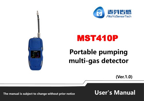 MaiYa pump multi gas detector MST410p manual