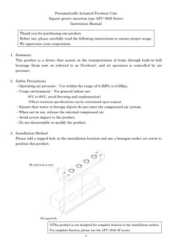 Square groove insertion type AFU-3836 Series