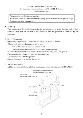 Square groove insertion type AFU-5036M-4P Series