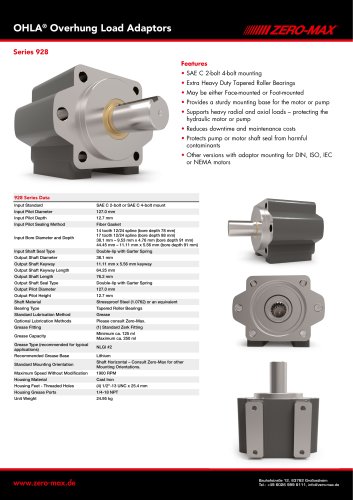 OHLA Overhung Load Adaptors Series 928