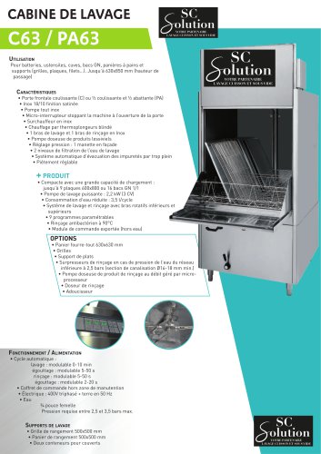 CABINE DE LAVAGE C63 / PA63