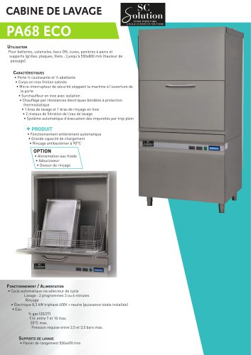CABINE DE LAVAGE PA68 ECO