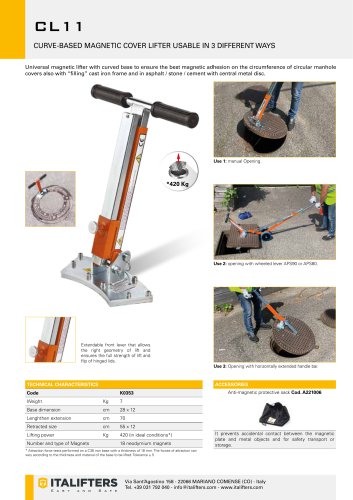 CL11 CURVE-BASED MAGNETIC COVER LIFTER - English