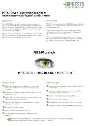 PRES-TO web - everything at a glance