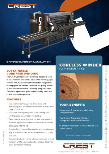 Crest Datasheet Coreless Winder