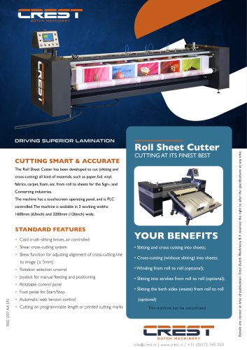 Crest Datasheet Roll Sheet Cutter