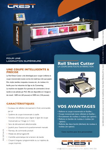 Crest Datasheet Roll Sheet Cutter