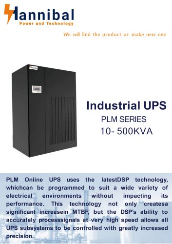 Industrial UPS PLM SERIES 10- 500KVA