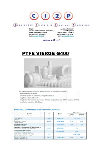 PTFE VIERGE G400