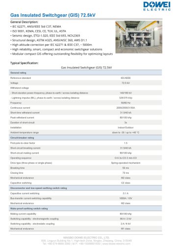 Gas Insulated Switchgear (GIS)