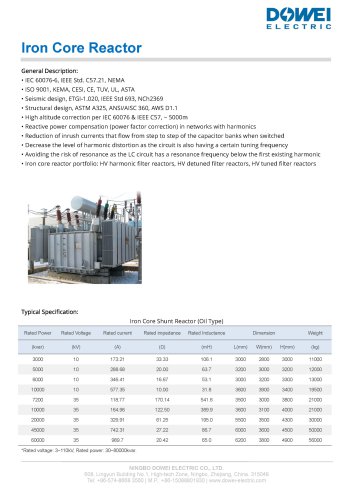 Iron Core Reactor