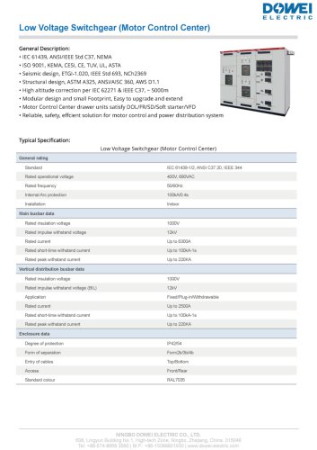 Low Voltage Switchgear