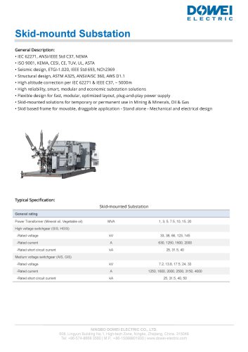 Skid-mounted Substation