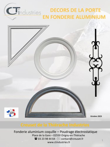 DECORS DE LA PORTE EN FONDERIE ALUMINIUM