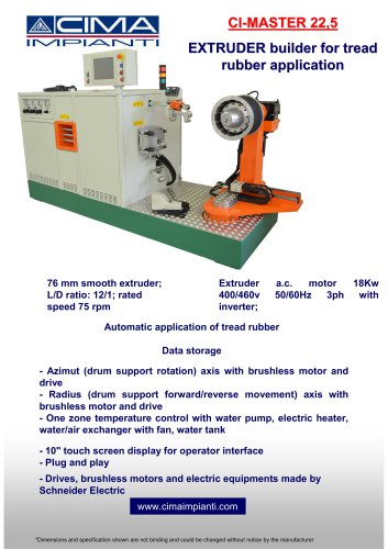 EXTRUDER builder for tread rubber application