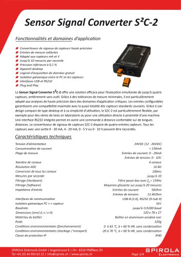 Datasheet S2C-2 Sensor Signal Converter