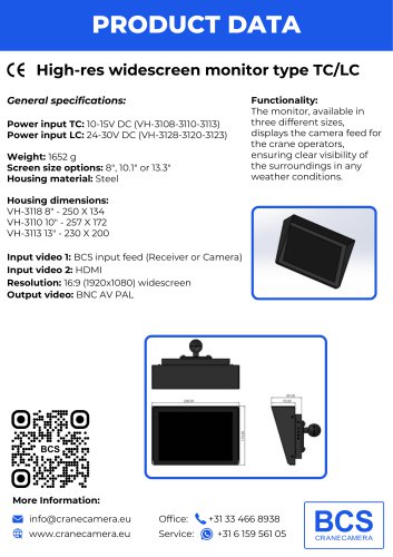 High-res widescreen monitor type TC/LC