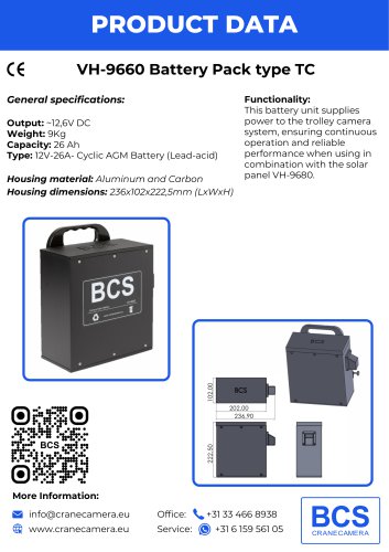 VH-9660 Battery Pack type TC