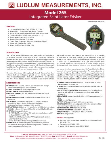 Model 26S Integrated Scintillator Frisker
