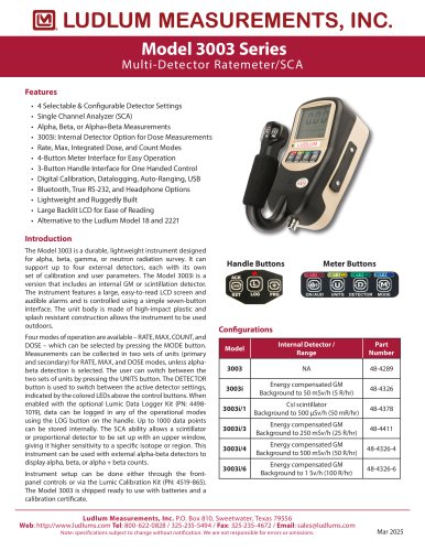 Model 3003 Series Multi-Detector Ratemeter/SCA