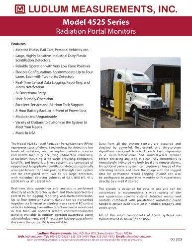 Model 4525 Series Radiation Portal Monitors