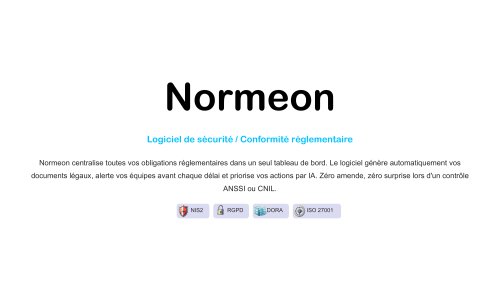 Logiciel Cyber S&eacute;curit&eacute; Norm&eacute;on