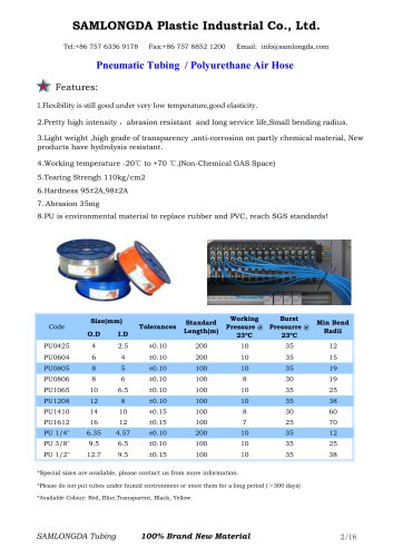 Pneumatic Tubing / Polyurethane Air Hose