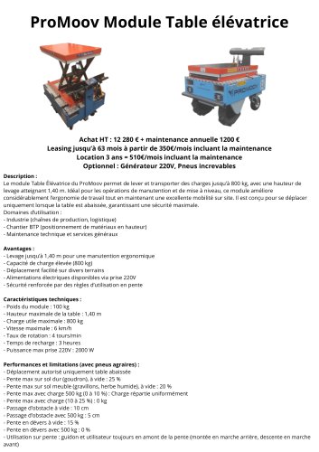 ProMoov module table élévatrice