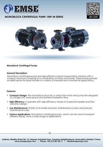 MONOBLOCK CENTRIFUGAL PUMP- ENP-M SERIES