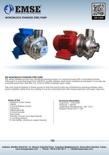 MONOBLOCK STAINLESS STEEL PUMP