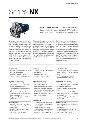Pompes selon EN733 - DIN 24255 - Serie NX