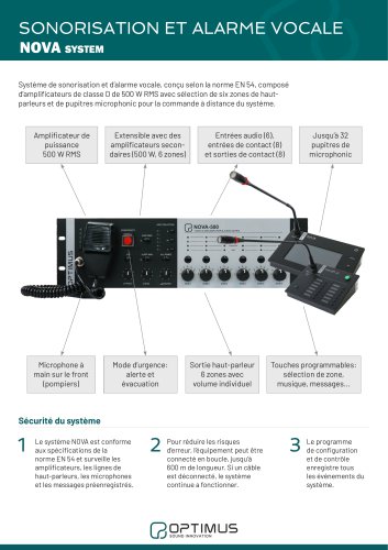 NOVA SYSTEM SONORISATION ET ALARME VOCALE