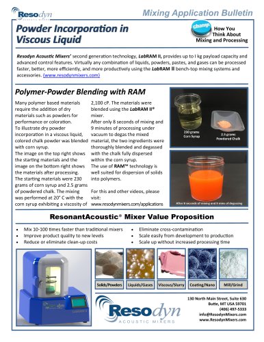 Powder Incorporation in Viscous Liquid