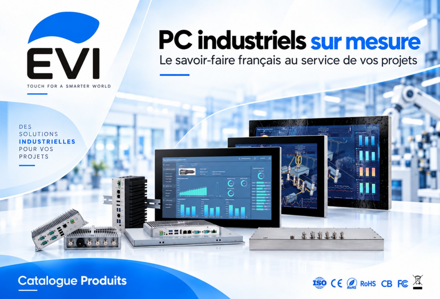 EVI SmartPanel : PC industriel &agrave; &eacute;cran tactile, panneau de contr&ocirc;le, PC embarqu&eacute; et moniteur industriel - EVI SAS