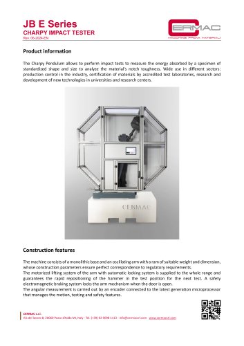 JB E Series CHARPY IMPACT TESTER
