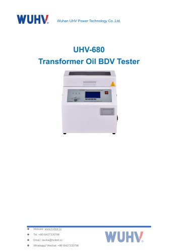 UHV-680 Oil Dielectric Strength Tester-Catalog