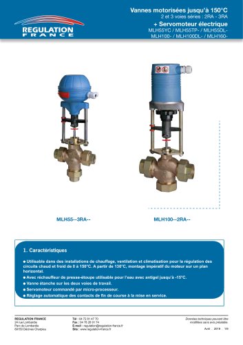 Vanne de r&eacute;gulation &agrave; soupape V2V-V3V corps en bronze HVAC
