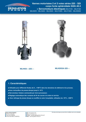 Vanne de r&eacute;gulation &agrave; soupape V2V-V3V corps en fonte sph&eacute;ro&iuml;dale GGG-40.3