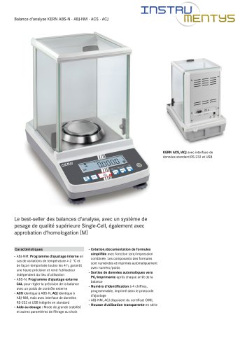 Balance d&lsquo;analyse KERN ABS-N &middot; ABJ-NM &middot; ACS &middot; ACJ