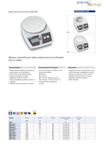 Balance pour petits animaux KERN EMB