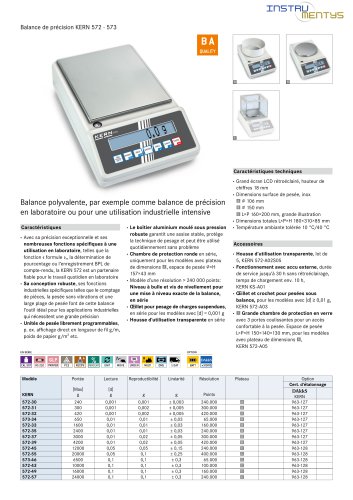 Balance de pr&eacute;cision KERN 572 &middot; 573
