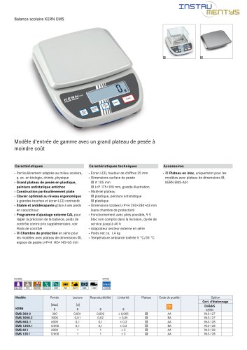 Balance scolaire KERN EMS