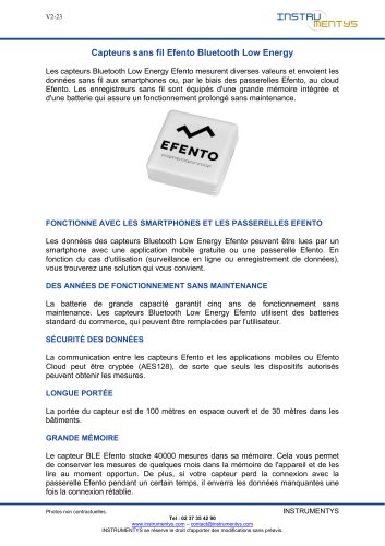 Capteurs sans fil Efento Bluetooth Low Energy