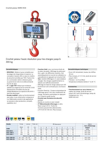 Crochet peseur KERN HCD