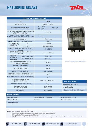 HPS SERIES RELAYS 